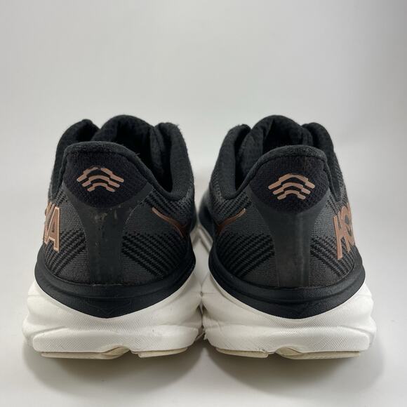 Hoka One One Clifton 9 Running Shoes Womens Size 9 D Wide Black Athletic Sneaker - Picture 4 of 10